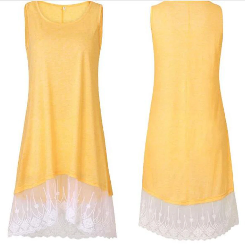 

Vest Casual Dress Solid A-Line Lace Edge Maternity Clothes Sleeveless Loose Brief Dresses For Pregant Women Clothing Pregnancy