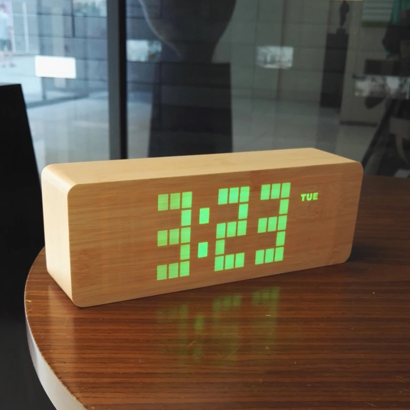 Классические пасторальные деревянные часы модные с функцией управления звуком