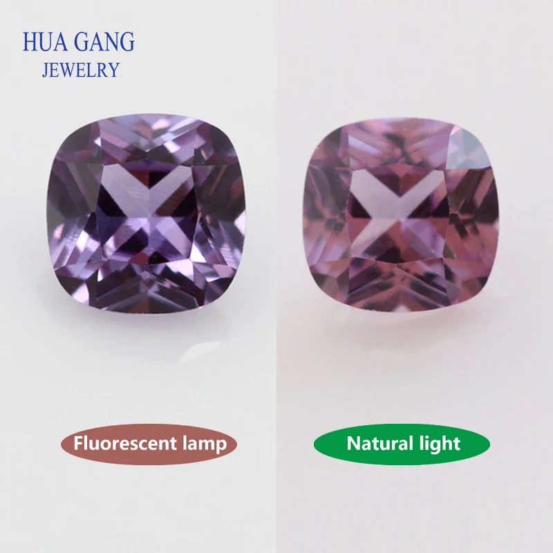 

46# Discolor Corundum Stones Cushion Cut Shape Princess Cut Synthetic Corundum Gems For Jewelry Size 4x4~14x14mm Free Shipping