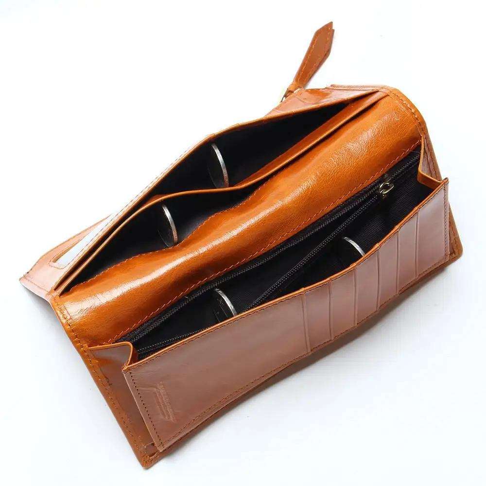 Новинка 2020 винтажные Длинные Стильные женские кошельки из вощеной кожи
