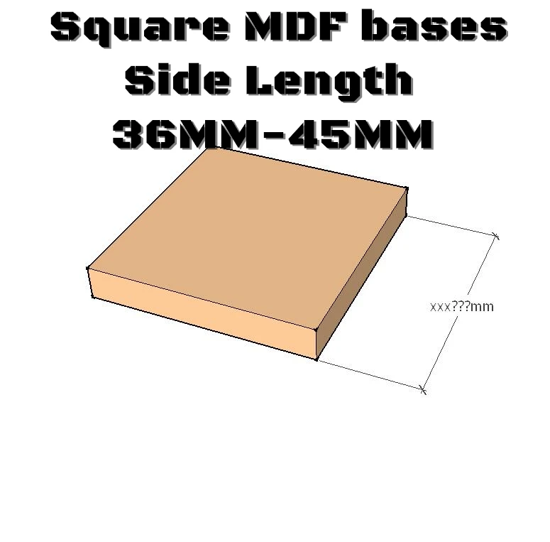 

10x Square MDF Bases - Custom Round bases- Basing Laser Cut Wargames wood