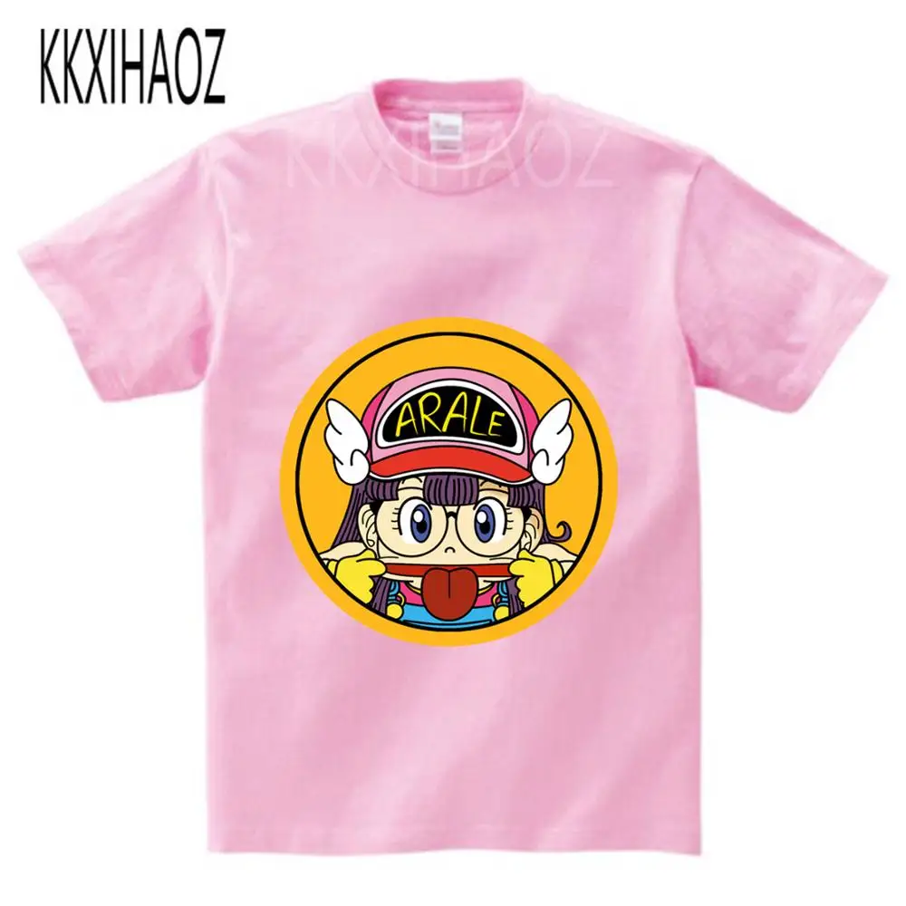 2 13 лет детская забавная футболка с аниме Arale Милая одежда для малышей летние