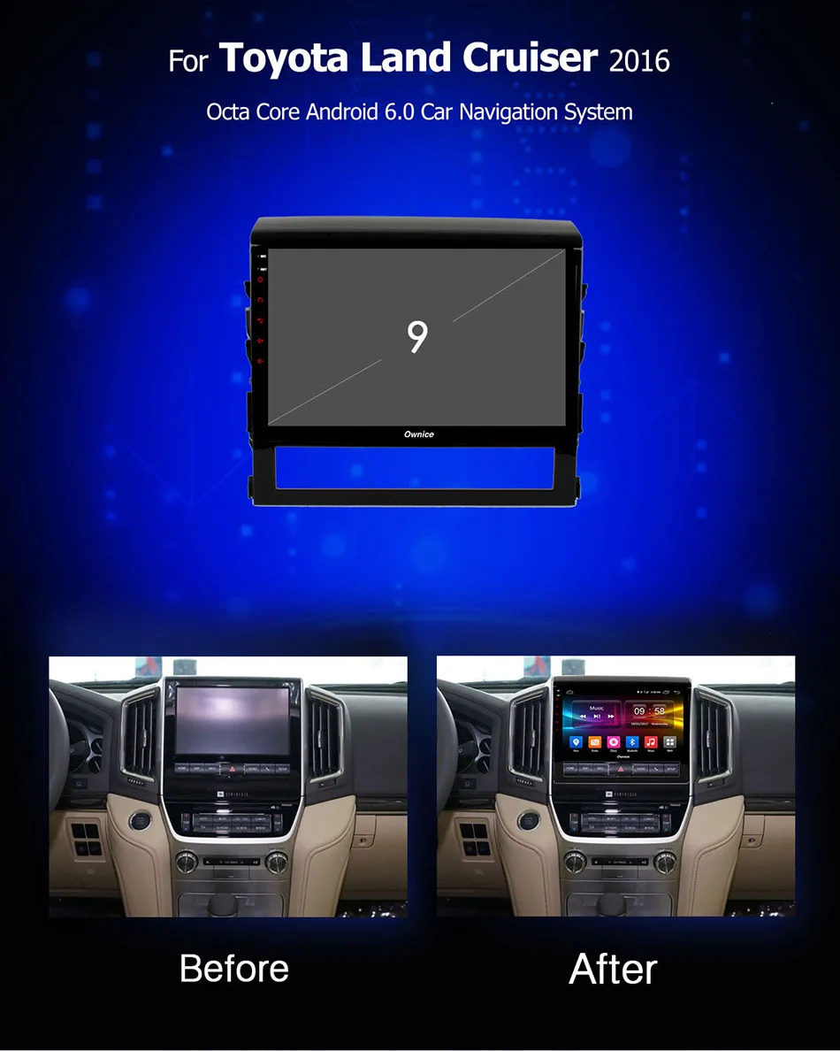 Ownice K1 K2 android 8 1 octa core Автомобильный dvd плеер для Toyota land cruiser 200 LC200 2016 gps радио 4