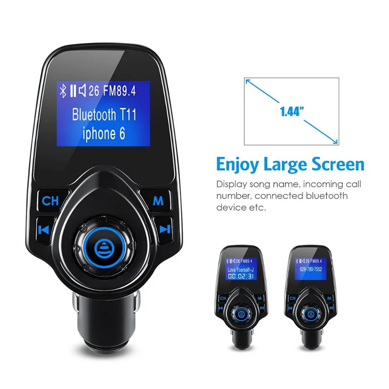 Bluetooth беспроводной MP3 музыкальный плеер fm передатчик A2DP HandsFree Car Kit адаптер 5V 2.1A Dual