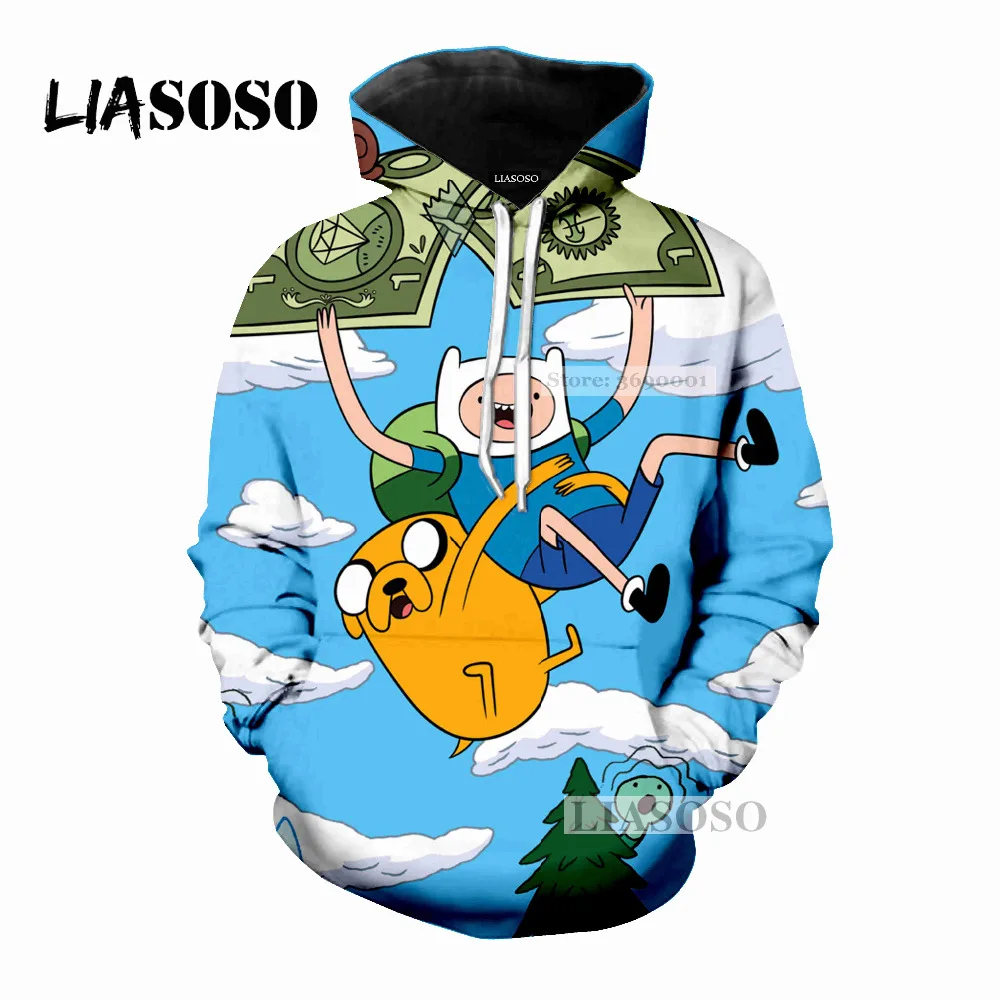 LIASOSO 2018 Новые забавные Приключения Время Финн Джейк 3D принт для женщин и мужчин