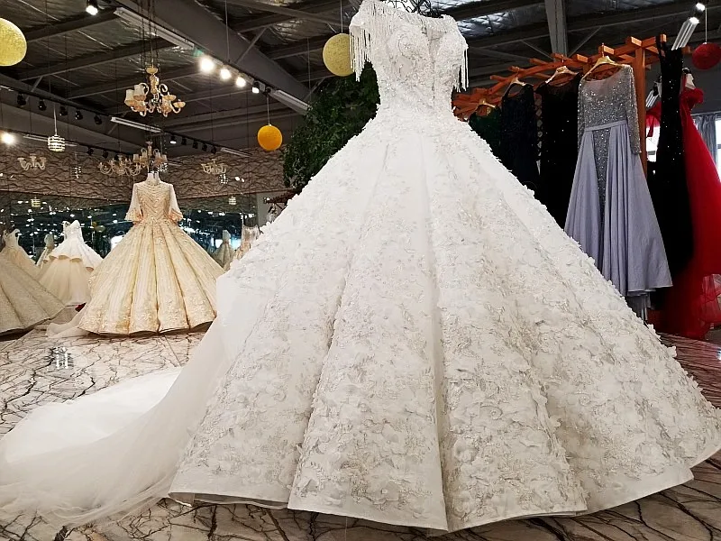 LS65416 свадебное платье кружевные цветыоптовые роскошные платья вышитый бисером