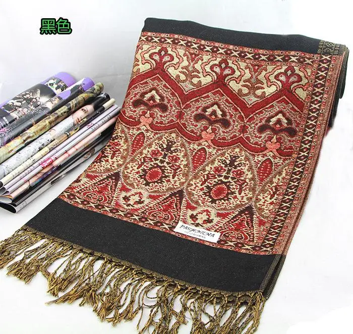Fashion Winter Women Warm Scarf Long Wraps Lace Print Female Scarfs Plus Size Woman Pashmina Shawl Large Scarves | Аксессуары для