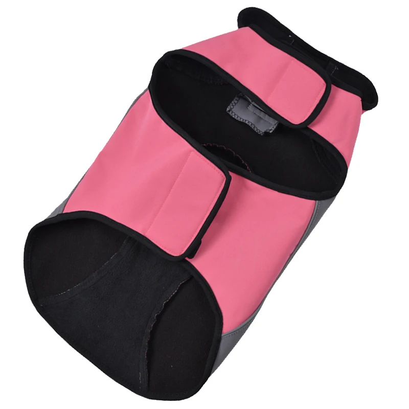 Розовые водонепроницаемые пальто для собак 5 размеров Зимняя Теплая Флисовая