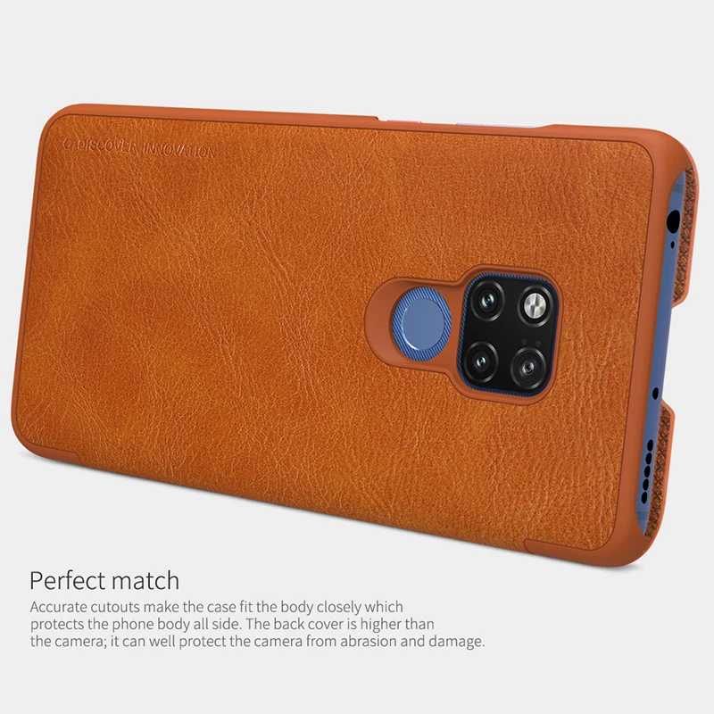 Умный чехол Nillkin из искусственной кожи с откидной крышкой для Huawei Mate 20 X окошком 20X