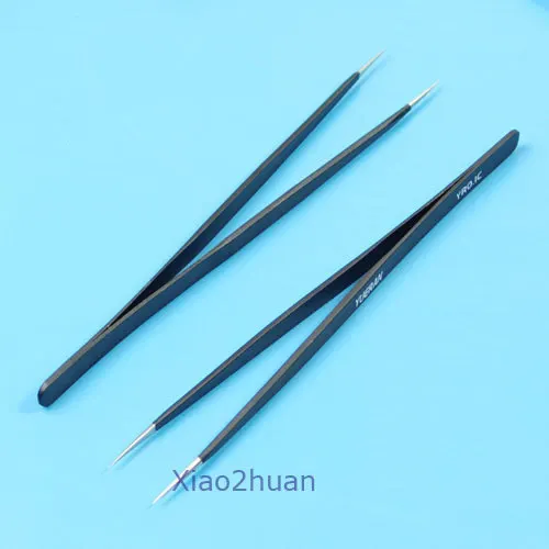 

Kemei 5pcs/lot Straight Tips Tweezer Anti Magnetic Static Forceps Pro