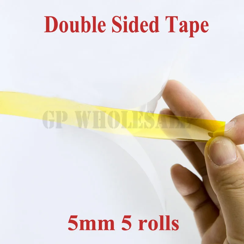 

5 pcs/lot 5mm*20Meters 0.1mm thickness Brown Double Faced Towers Glue High Temperature Polyimide Double-sided Adhesive Tape