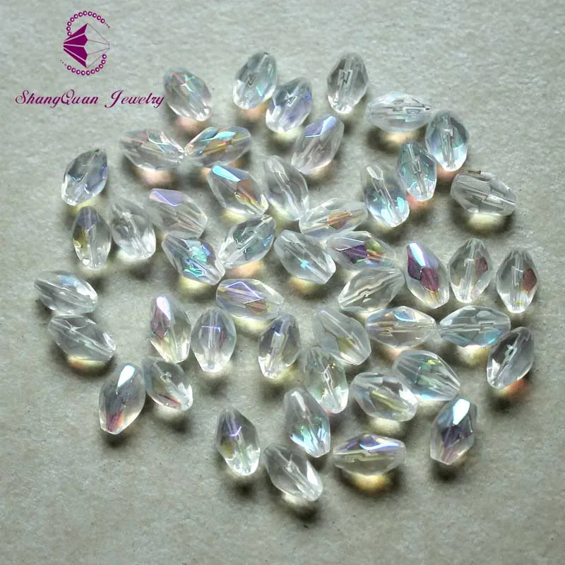 Shangquan зерна риса Австрийские хрустальные бусины 100 шт. 9*6 мм овальной формы