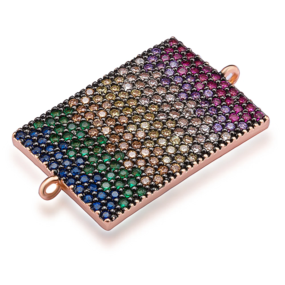 Квадратный DIY ювелирных изделий кубического циркония соединитель Женский