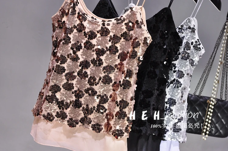 Женские шифоновые топики Cakucool тонкие блестящие на тонких бретельках с цветочным