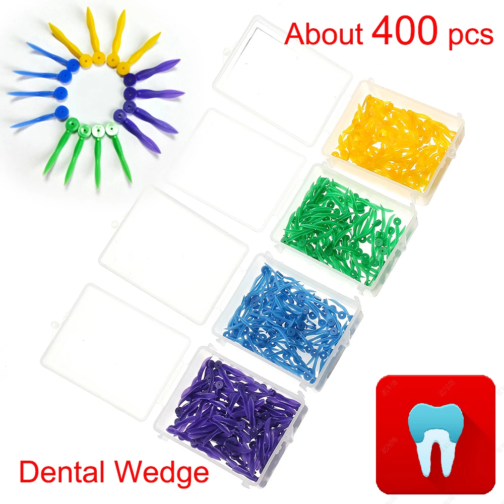 100 pcs Dental Disposable Wedge with Hole All 4 Sizes Dentist Materials Dentistry Insturment Dental Tools Teeth Wedge 4 Color
