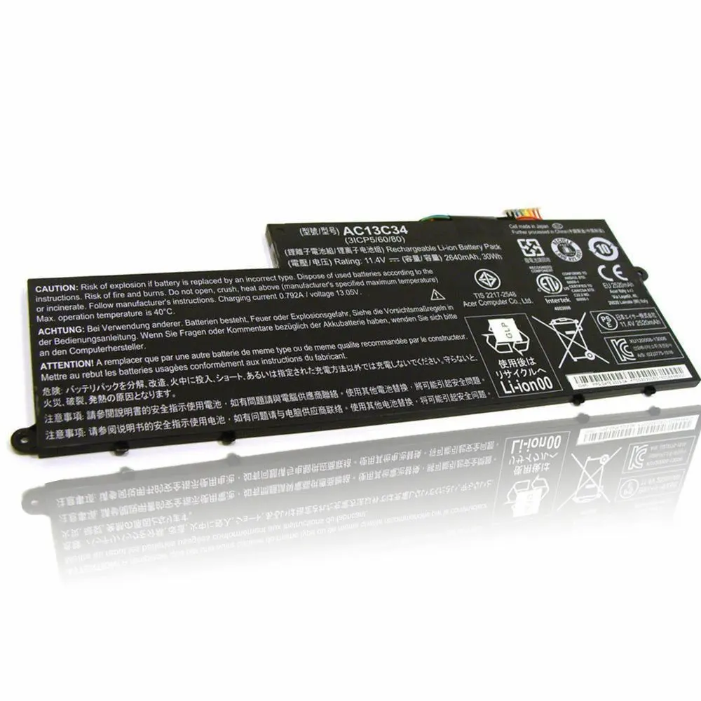 genuine AC13C34 Battery For Acer Aspire V5-122P V5-132 E3-111 E3-112 KT.00303.005 31CP5/60/80 11.25V 2670mAh/30WH | Электроника