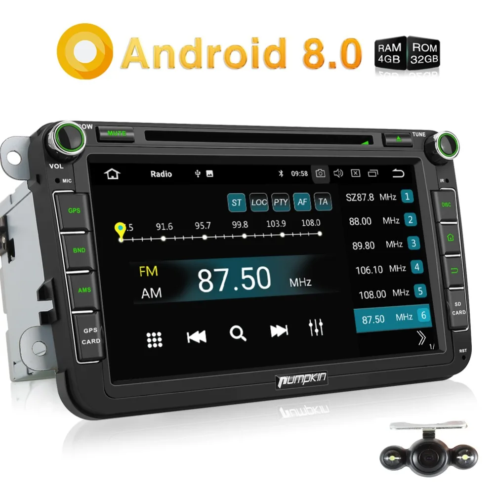 Pumpkin 2 Din 8 дюймов Android 0 автомобильный DVD плеер GPS навигация для VW/Skoda/Seat/Golf Car Радио