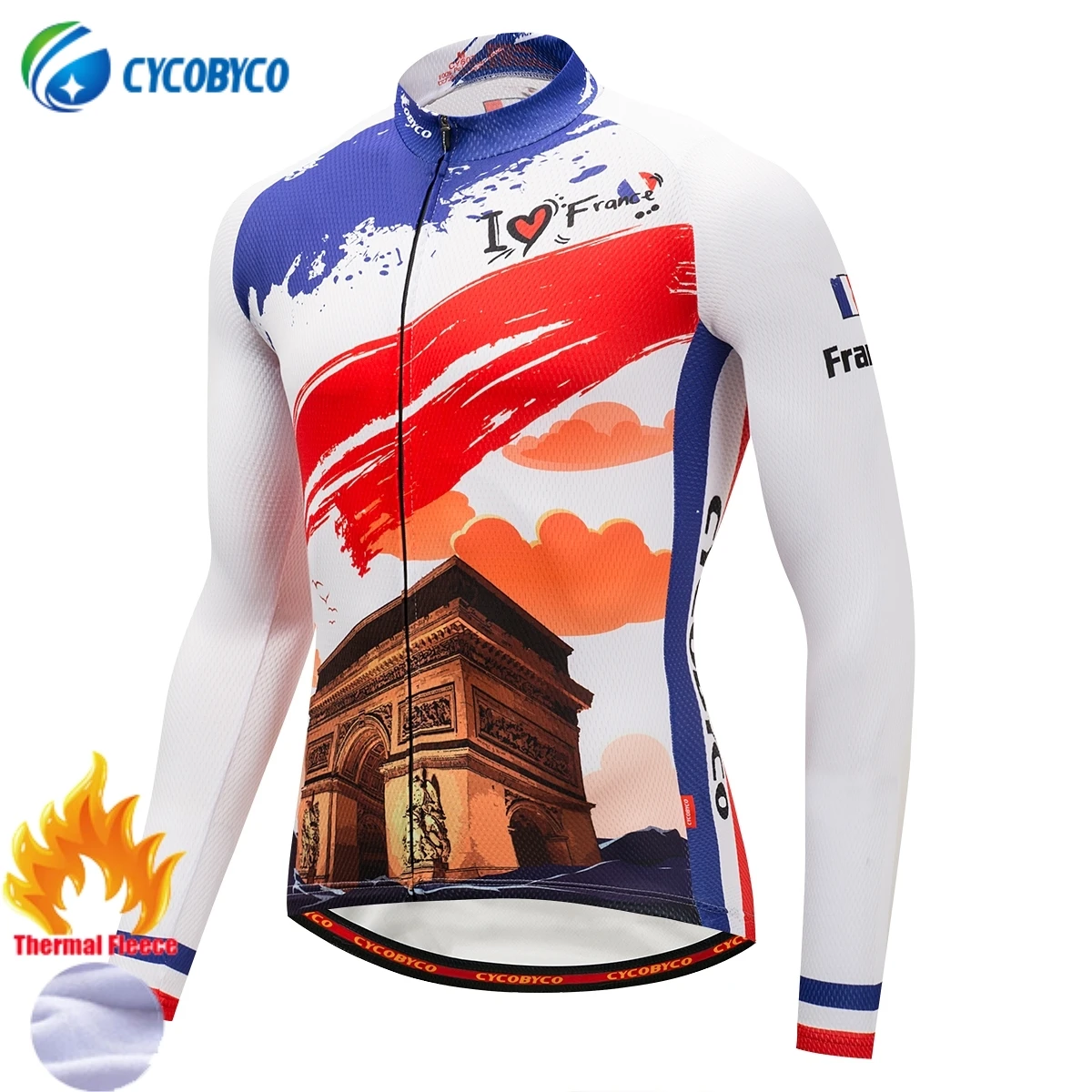 Cycobyco зимний термальный флисовый Топ, велосипедная майка, Майо Ropa Ciclismo, одежда с длинным рукавом, США, Италия, Франция, Бразилия, Испания