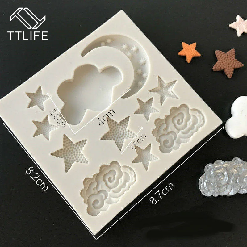 TTLIFE Звезда Луна облако форма силиконовая помадка для десерта декораторы