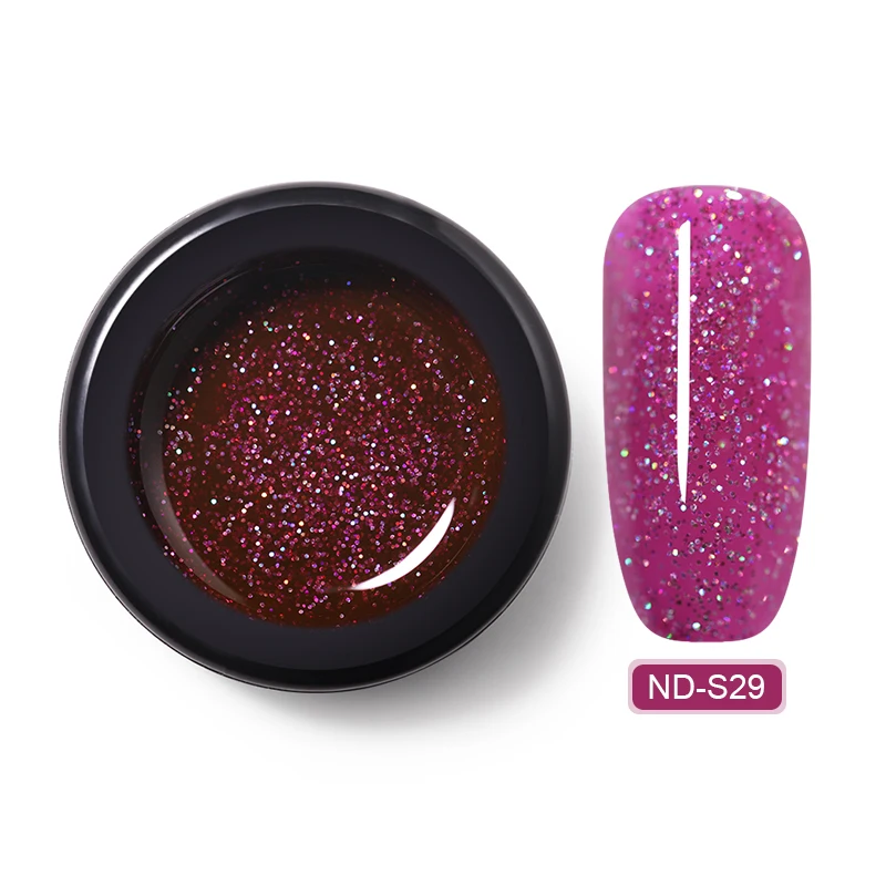 ND-S29 NICOLE DIARY Блестящий Гель-лак Блестящие Блестки долговечный замачиваемый УФ-гель для ногтей Красный Розовый Цвет Гель-лак для ногтей 5 мл - Цвет: ND-S29