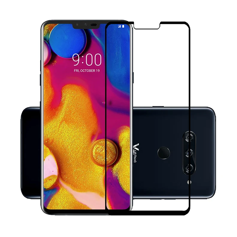Закаленное стекло премиум класса 75 шт./лот 2.5D для LG V40 ThinQ полное покрытие экрана