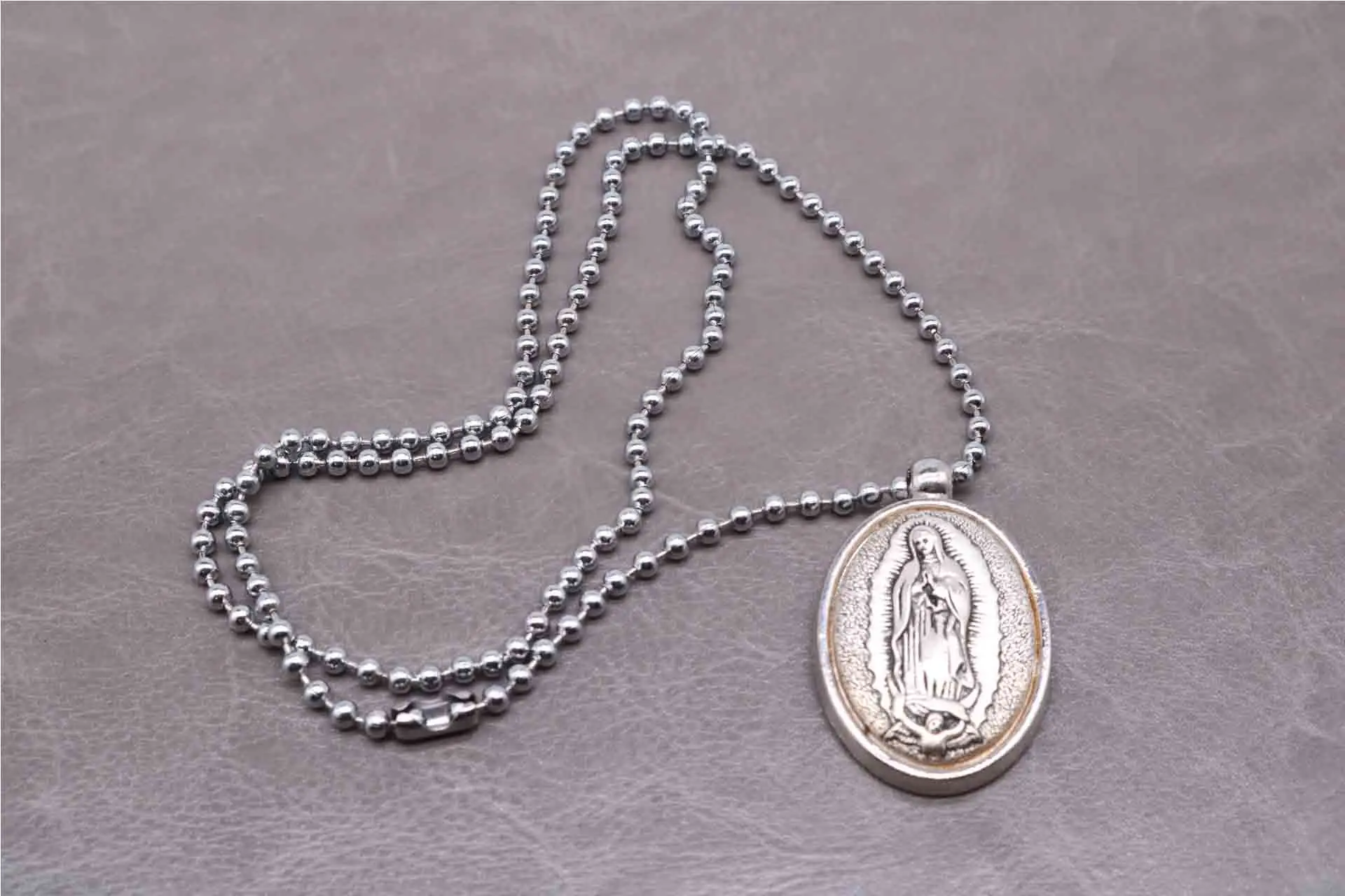 zl00982 Роза Guadalupe наша Леди ожерелье, Четки из бисера ожерелье. Ожерелье Гваделупа кулон из бисера цепь - Окраска металла: zl00982
