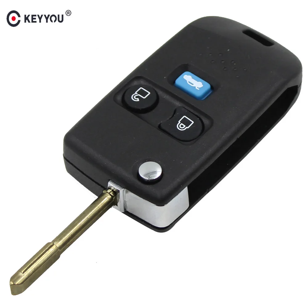 KEYYOU 3 кнопки модифицированный складной пульт дистанционного управления брелок для Ford Transit MK6 Maverick подключения 2000-2006 флип чехол для ключа