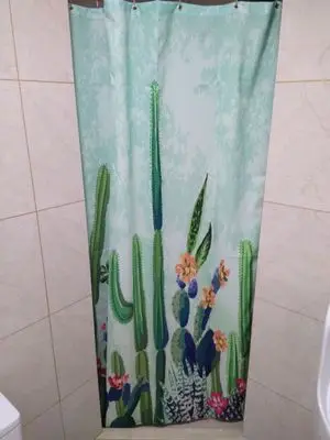 Прямая поставка кактус печать занавески для душа водонепроницаемый Mildewproof