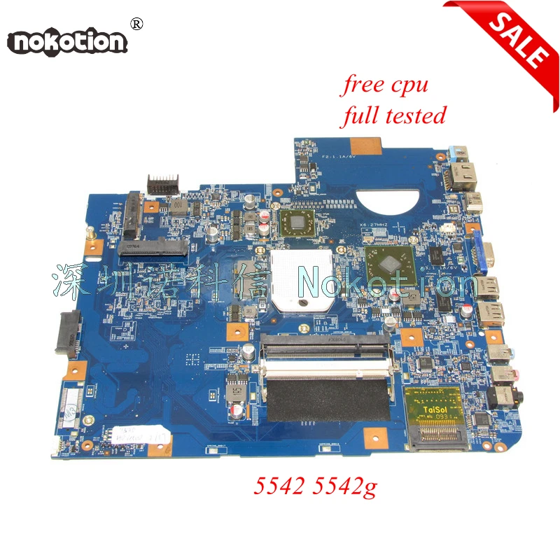 Материнская плата NOKOTION 48.4FN01.011 для ноутбука acer Asipre 5542 материнская DDR2 HD 4500