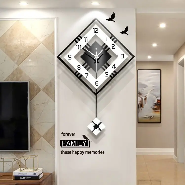 Best selling home living room fashion swing wall clock photo frame wall clock Nordic creative decorative quartz clock