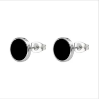 pe07 titanium round oil stud earrings 316l stainless steel earring ip plating no fade allergy free good quality jewelry