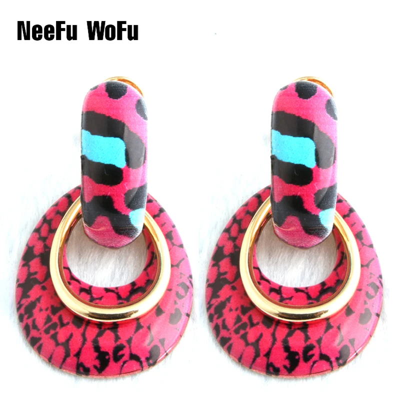 NeeFu WoFu висячие серьги в виде капли с тигром сплав капельное покрытие бахромой на