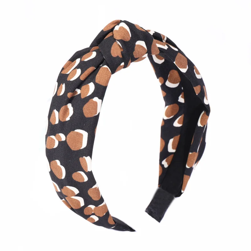 Women Korean Knotted Fabric Headband Girls Wholesale Hair Accessories Leopard Top Knot Hairband Ladies Fashion Head Pieces |