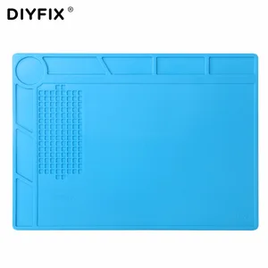 Теплоизоляционная Силиконовая накладка DIYFIX 35x25 см, электрическая паяльная станция BGA, платформа для обслуживания с винтовым ковриком