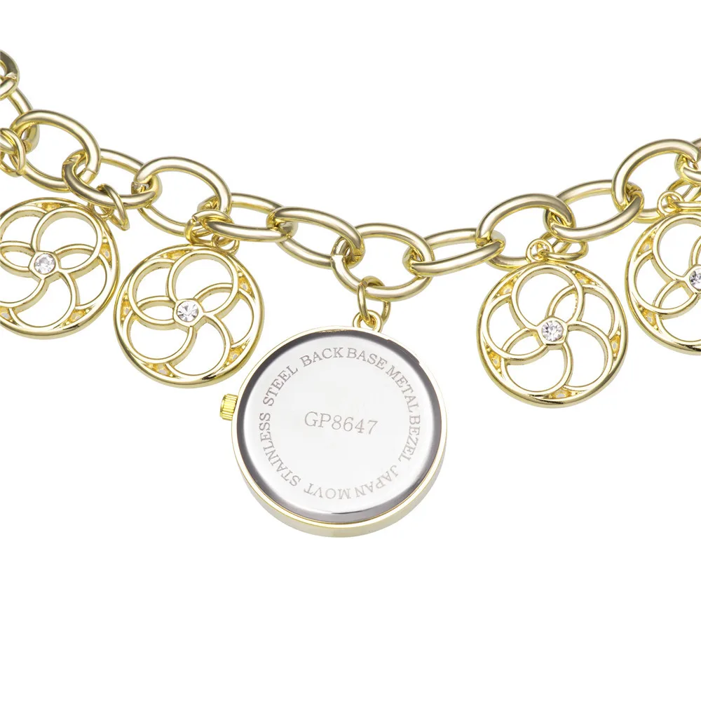 Женские серебряные золотые наручные часы с цепочкой круглым циферблатом