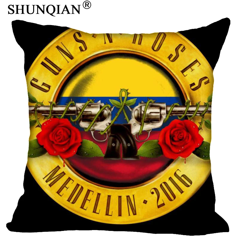 Пользовательские наволочки пистолеты N Roses квадратная Подушка на молнии крышка