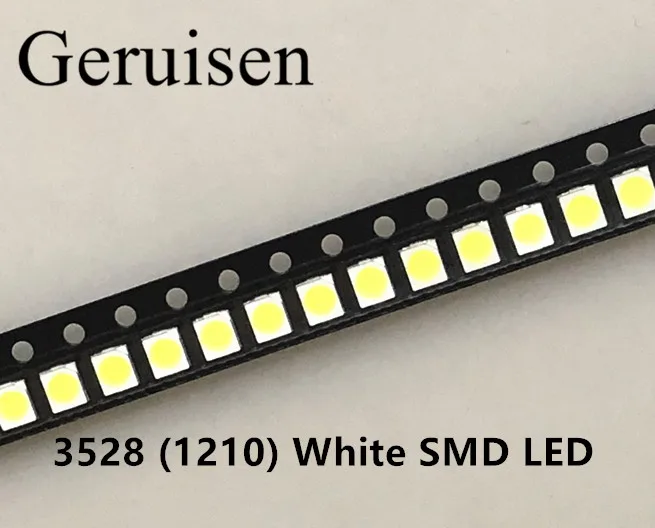 1210 Белый 3528 SMD светодиодные Ярко-белые светоизлучающие диоды 5000-7000k 6-7lm 2000-2200mcd 2 8-3 5