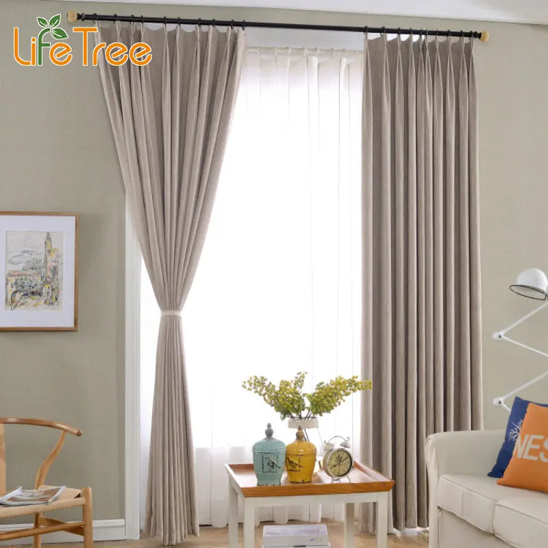 

1 PC Linen Blackout Curtains For Living Room Window Thick Blackout Bedroom Custom Made