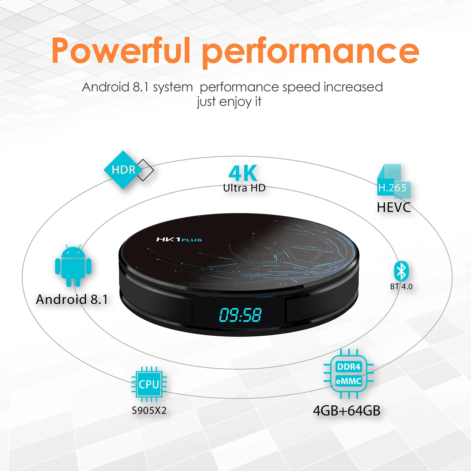 ТВ приставка HK1 PLUS Smart Android 9 0 4 ГБ 64 Amlogic S905X2 LPDDR4 4K HD 2 4G/5 ГГц Wi Fi 100 м Гб 32 медиаплеер BT