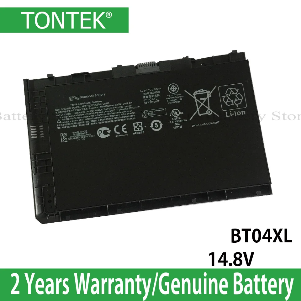 

Оригинальная батарея TONTEK для ноутбука 14,8 в 52 Вт · ч BT04XL для HP EliteBook Folio 9470 9470 M9480 HSTNN-IB3Z серии HSTN