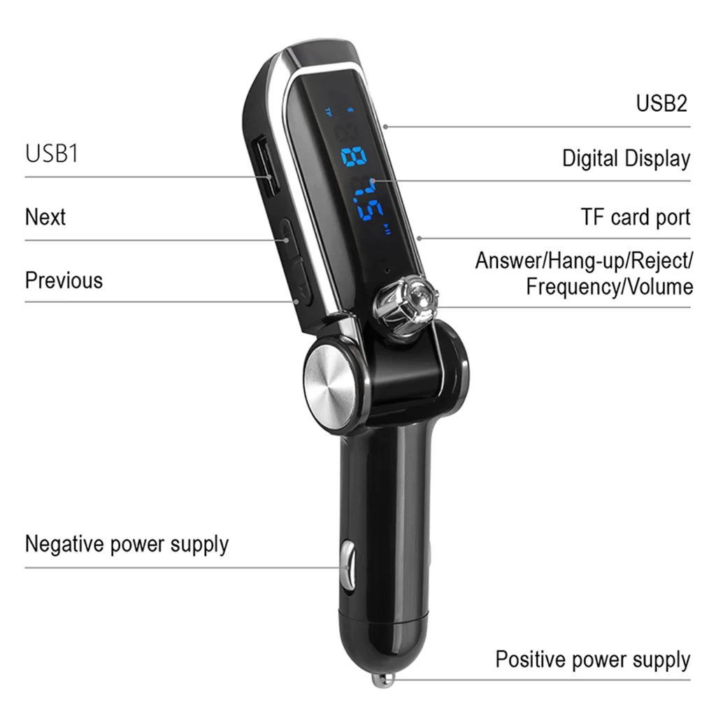 Автомобильный громкой связи Bluetooth беспроводной fm передатчик MP3 плеер двойной USB