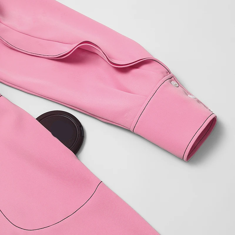 

Runway Designer Spring 2019 Women Dress Elegant Ruffles Long Sleeve O Neck Slim Waist Midi Dress High Street Solid Pink Dresses