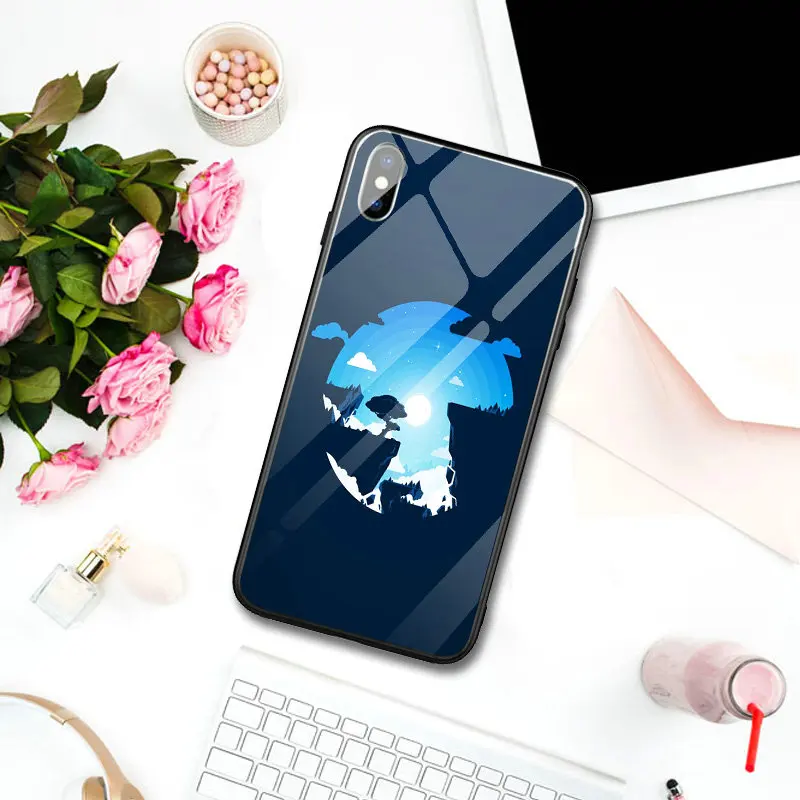 Чехлы для телефонов из закаленного стекла с интересным цветом iPhone 5 5S SE 6 6S Plus 7 7Plus 8