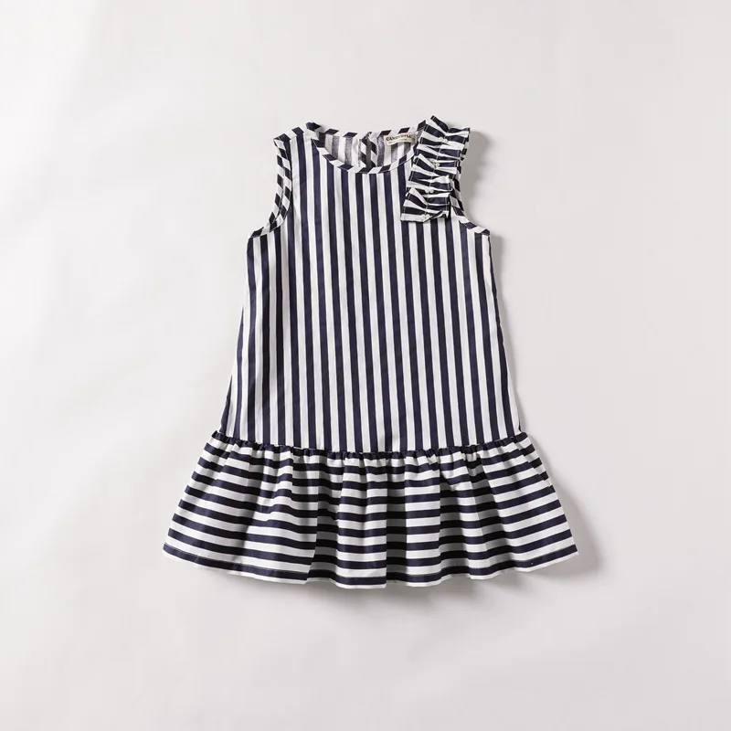CANDYDOLL Summer Girls Dress Sleeveless Classic Striped Stitching Two-color Dresses 100% Cotton Kids Clothes for 4 5 6 7 8 9 10y | Детская