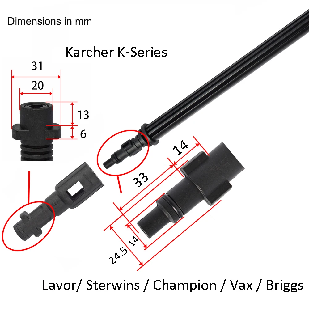 Адаптер для стиральной машины разъем Bosch (старый)/ Portland Lavor Champion Stewins Vax Lance to Karcher