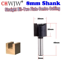 1pc 8mm shank high quality straight bit two flute centre cutting wood cutting tool woodworking router bits chwjw