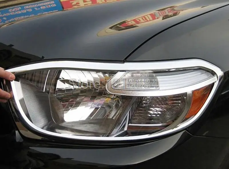 Для Toyota Highlander 2008 2009 2010 блестящая ABS Хромированная передняя фара с обрамлением