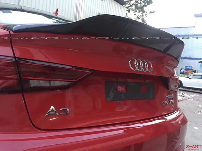 Z-ART углеродного волокна задний спойлер для Audi A3 2017 заднее крыло седан Бесплатная