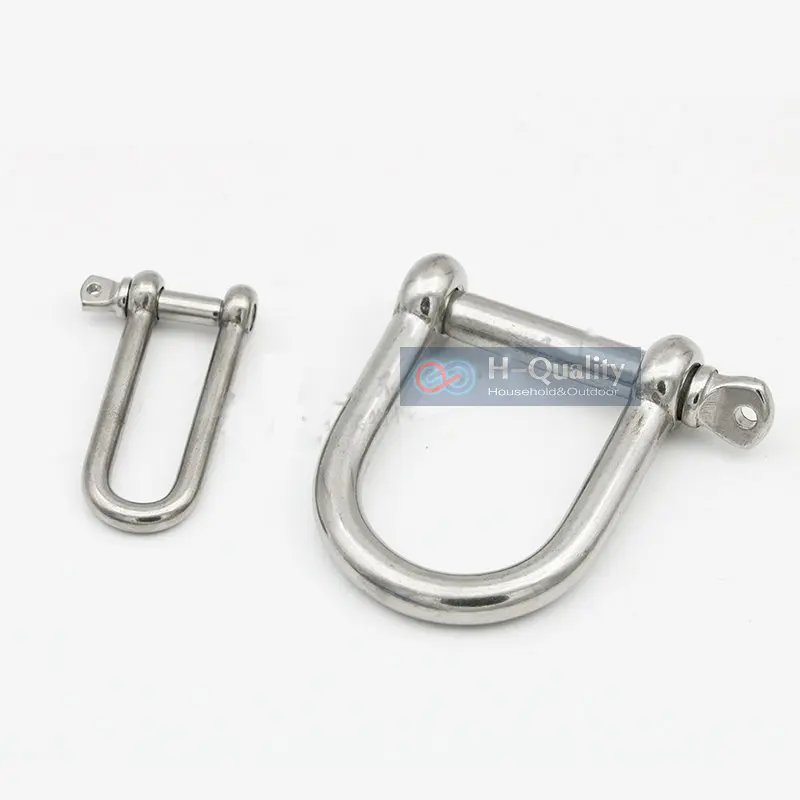 HQ AC1 AISI304 Long Straight D Shackle or AISI316 Extra Wide Stainless Steel Anchor Chain Wire Rope Connector |