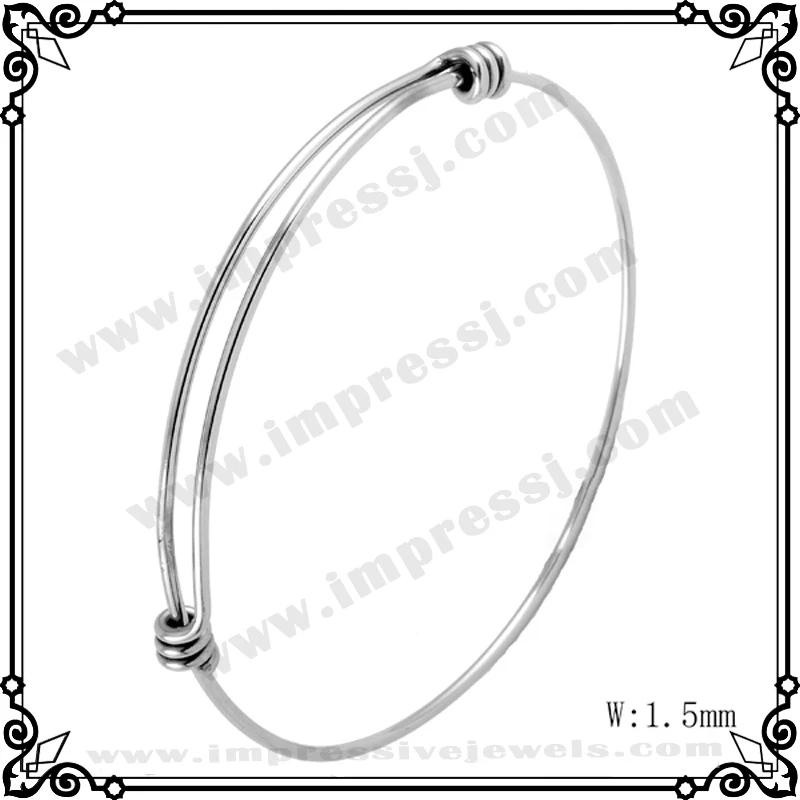 Cheap Wholesale IJB0214 Stainless Steel Expandable wire bangle bracelet